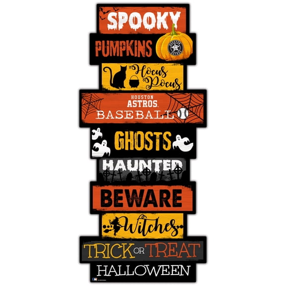 Houston Astros 24'' Halloween Celebration Stack Sign