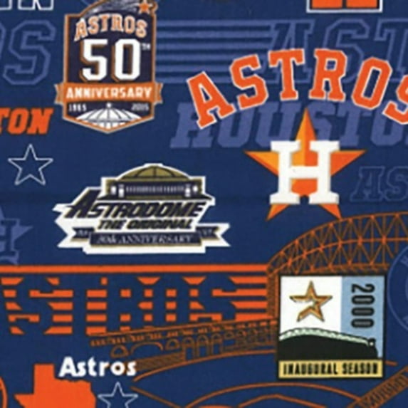 Houston Astros 50th Anniversary MLB American League West Cotton Fabric (1 yard)