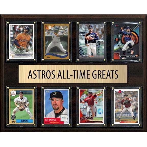 Houston Astros All Time Greats Legends Plaque 8 Cards Jose Altuve Correa Bagwell Biggio