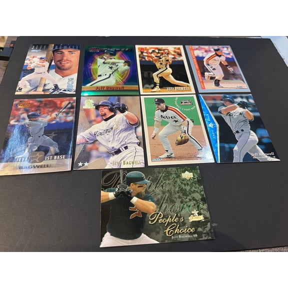 Houston Astros Hall of Famer Jeff Bagwell Lot of 9 Collectible Cards