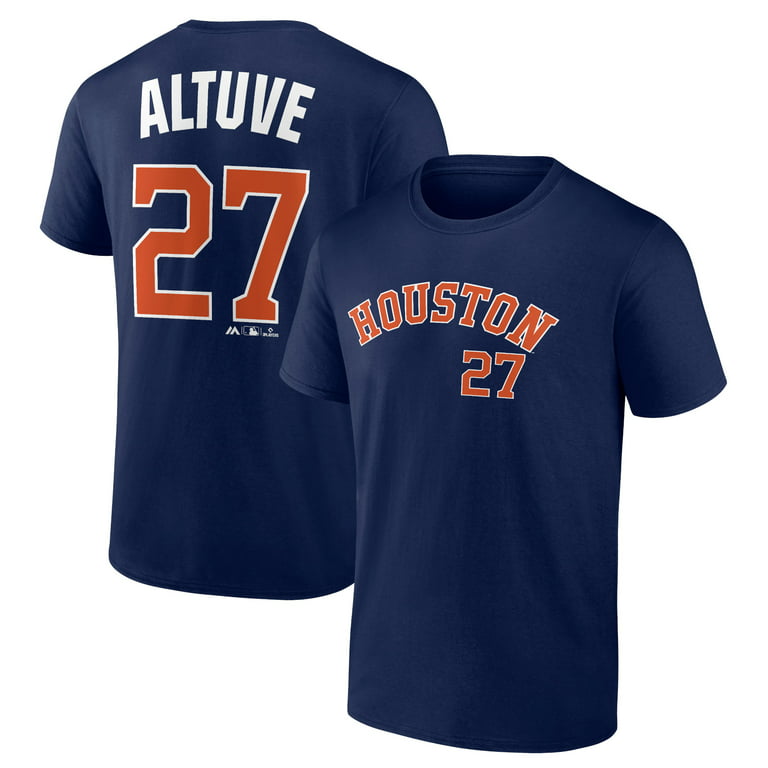 Houston Astros J Altuve - MLB Player Men's Short Sleeve Crew Neck T-Shirt 
