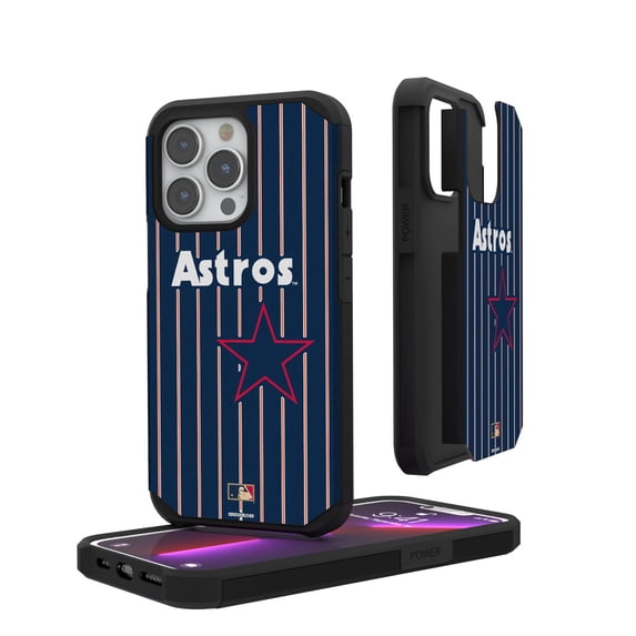 Houston Astros Navy iPhone Pinstripe Cooperstown Design Rugged Case