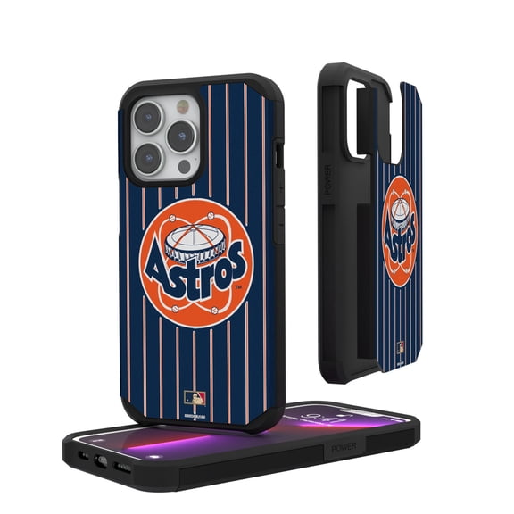 Houston Astros Orange iPhone Pinstripe Cooperstown Design Rugged Case