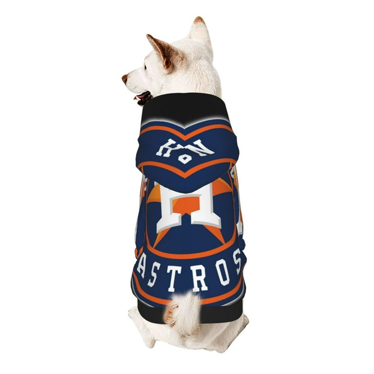 Houston Astros Small Dog Hoodie Casual Coats Sports Costume Dog Cat Pet Puppy Sweatshirt Pet Sweaters With Hat For Medium Dogs Breeds Large