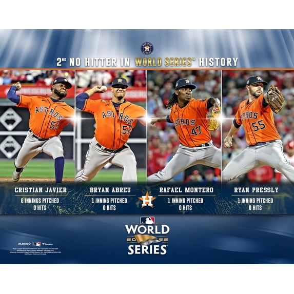 Houston Astros Unsigned 2022 World Series No-Hitter Collage Photograph