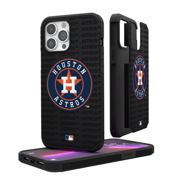 Houston Astros iPhone Text Backdrop Rugged Case
