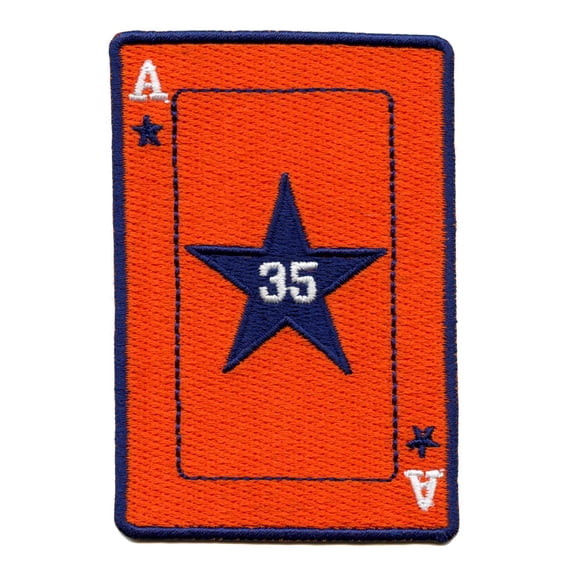 Houston Baseball Player Card Patch Star Pitcher #35 Game Embroidered Iron On