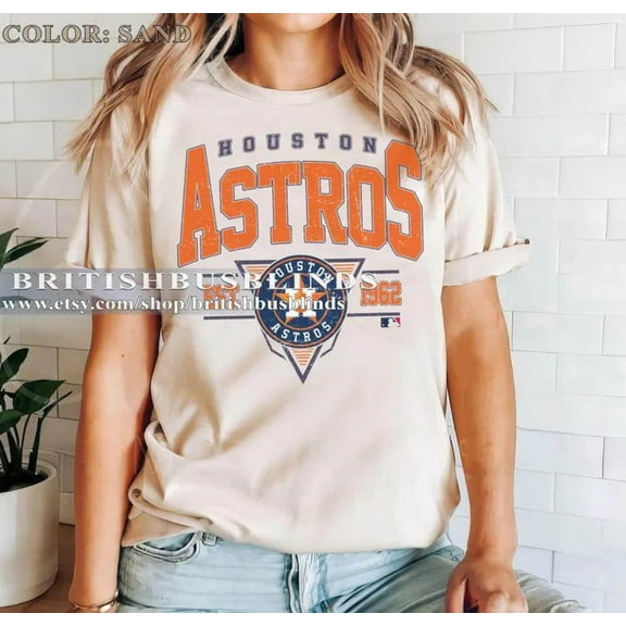 Houston Baseball Vintage T-Shirt, Astros Baseball Shirt For Fan,Sand Color,Size L