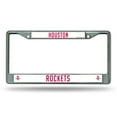 thumbnail image 1 of Houston Basketball Rockets - 12" x 6" Standard Size - Chrome Metal License Plate Frame, 1 of 5