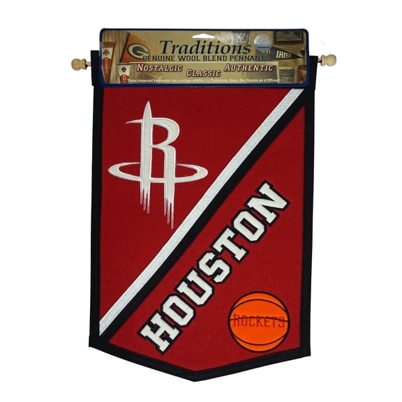 Houston Basketball Rockets Embroidered Wool Traditions 12x18 Mini Banner Flag