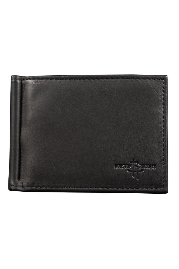 Houston Basketball Rockets Genuine Black Leather Money Clip Wallet RFID Blocking