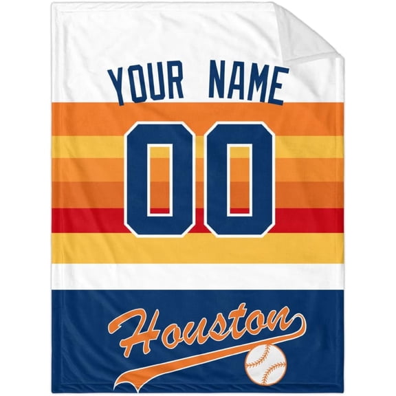 Houston Blanket Throw Blanket Custom Any Name and Any Number Gifts for Men Women Baby