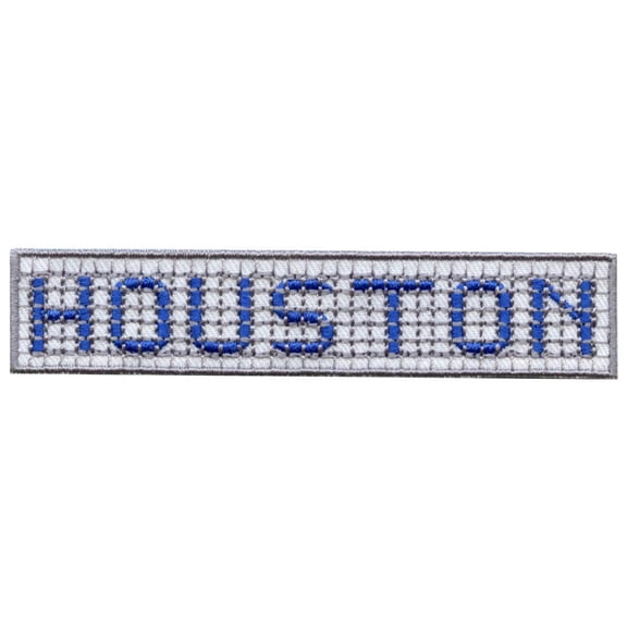 Houston Blue Tile Curb Street Sign Address Iron On Embroidered Patch