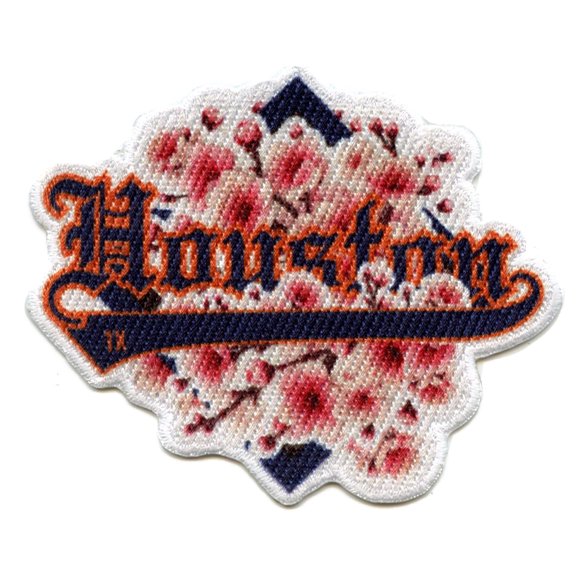 Houston Cherry Blossoms Patch Pink Floral Art Sublimated Iron On
