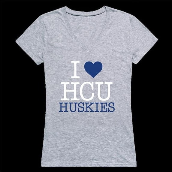 Houston Christian University Huskies I Love Women T-Shirt, Heather Grey - 2XL