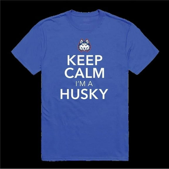 Houston Christian University Huskies Keep Calm T-Shirt, Royal - Extra Large