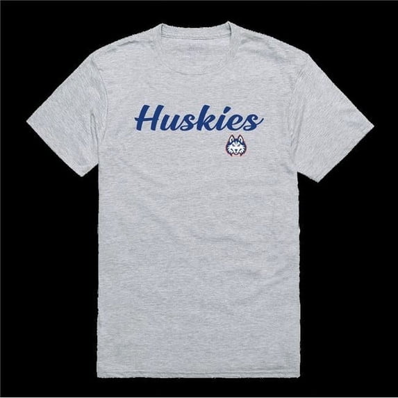Houston Christian University Huskies Script T-Shirt, Heather Grey - Large