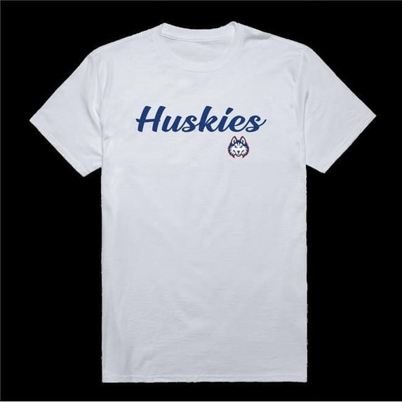 Houston Christian University Huskies Script T-Shirt, White - Small