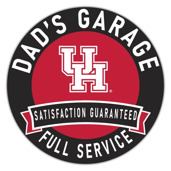 Houston Cougars 16" x 16" Dad's Garage Wood Sign