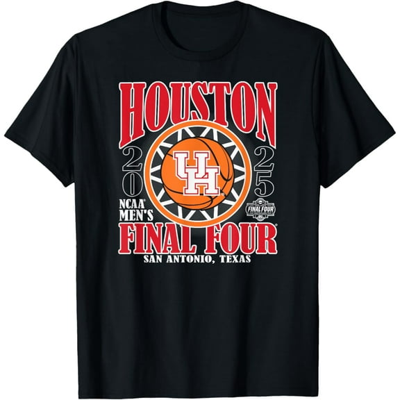 Houston Cougars Final Four 2025 Men'S Burst Black Vintage T-Shirt