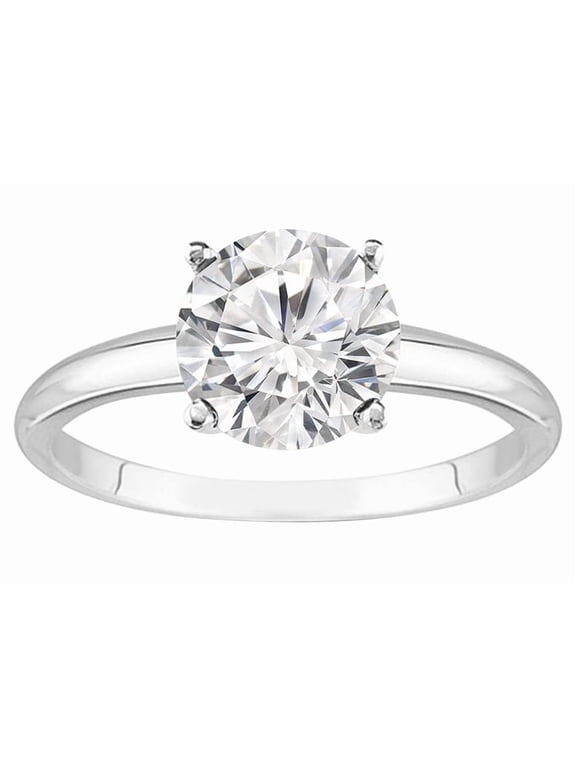 0.5 to 1.5 Carat 14K White Gold Lab Grown IGI Certified Solitaire Diamond Engagement Ring (I-J Color SI1-SI2 Clarity) 0.5 Carat Size: 9 Round Shape