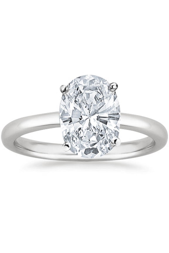 0.5 to 10 Carat Lab Grown Solitaire Oval Cut IGI CERTIFIED Diamond Engagement Ring Wedding Ring for Women (E-F Color VS1-VS2 Clarity) Platinum 7 Carat Size-7