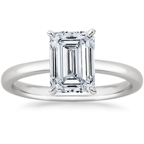 Houston Diamond District 0.5 to 7 Carat Lab Grown Solitaire Emerald Cut IGI CERTIFIED Diamond Engagement Ring (E-F Color VS1-VS2 Clarity) 14K Rose Gold 0.5 Carat Size-4