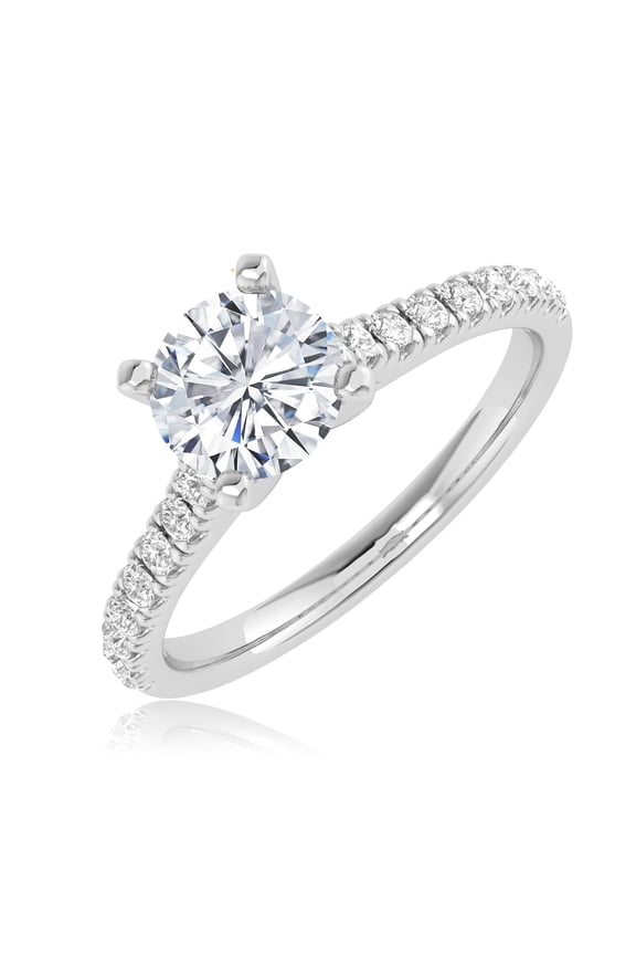 0.5 Carat t.w. LAB GROWN Round Cut Diamond Prong Set Solitaire Diamond Engagement Ring Band (H-I Color VS2-SI1 Clarity) Platinum Size-9