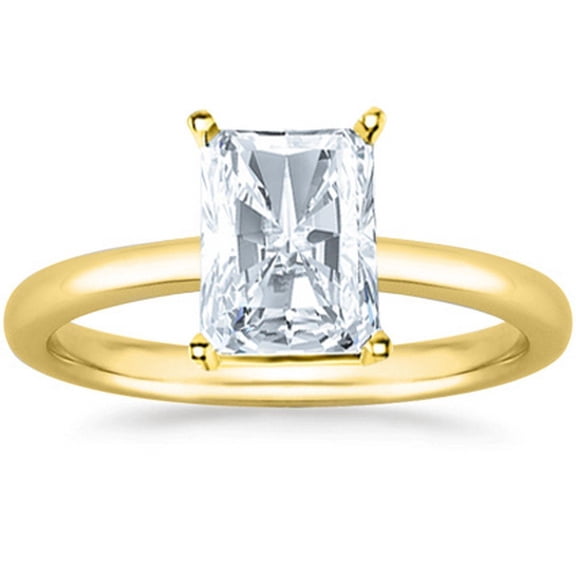 Houston Diamond District 0.75 to 5 Carat 14K Yellow Gold Lab Grown Solitaire Radiant Cut IGI Certified Diamond Engagement Ring (H-I Color VS2-SI1 Clarity) 0.75 Carat Size: 3.5