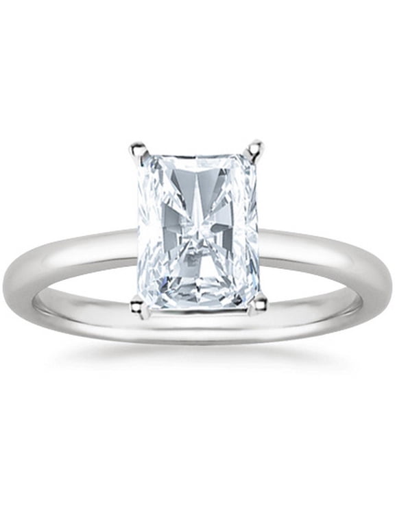 1/2 Carat Lab Grown Solitaire Radiant Cut IGI CERTIFIED Diamond Engagement Ring (H-I Color VS1-VS2 Clarity) 14K Yellow Gold Size-7.0