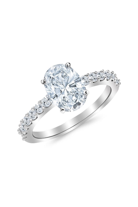 1 to 5.5 Carat LAB GROWN IGI CERTIFIED DIAMOND Classic Prong Set Oval Cut Diamond Engagement Ring (E-F Color VS2-SI1 Clarity) Platinum 5.5 Carat Size-4