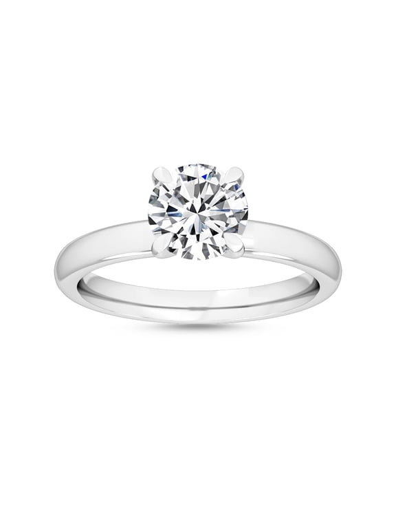 1-5 Carat (ctw) Round Cut LAB GROWN Diamond Solitaire Engagement Ring (Color H-I Clarity VS1-VS2) Platinum 2 Carat Size: 5