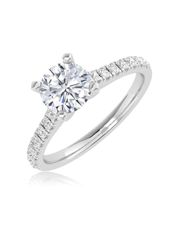 1-6 Carat LAB GROWN Round Cut Diamond Prong Set Solitaire Diamond Engagement Ring Band Wedding Ring for Women (E-F Color VS1-VS2 Clarity) 14K Rose Gold 0.75 Carat Size: 10