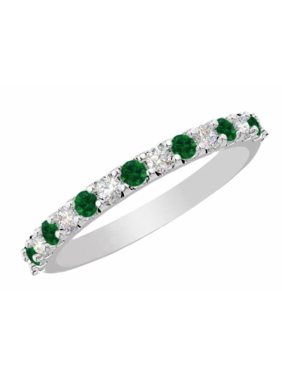 1-6 Carat Round LAB GROWN Gemstone and LAB GROWN Diamond Wedding Band (AAAA Heirloom Quality) Emerald 1 Carat Size-9.0