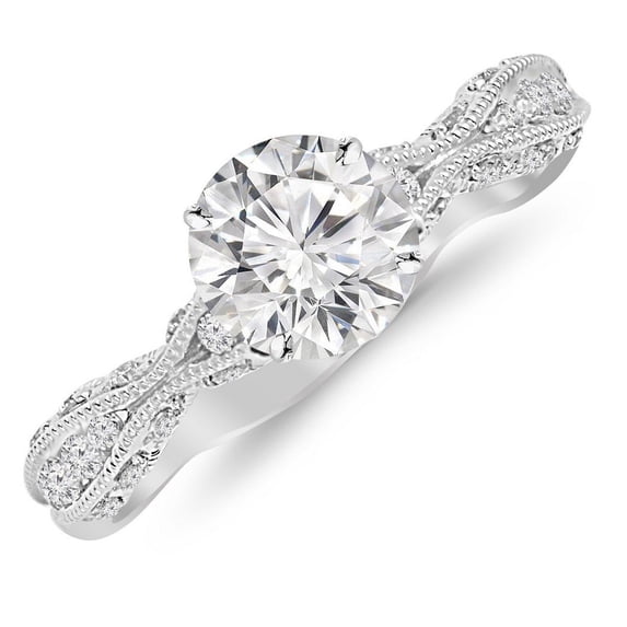 Houston Diamond District 1.65 Carat t.w. Round Shape/Center Sterling ...