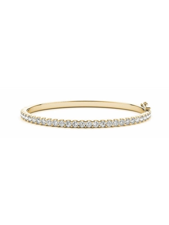 1 to 8 Carat Classic Stackable LAB GROWN Diamond Bangle Bracelet Luxury Collection (D-E Color, VS1-VS2 Clarity) 14K Yellow Gold 1 Carat