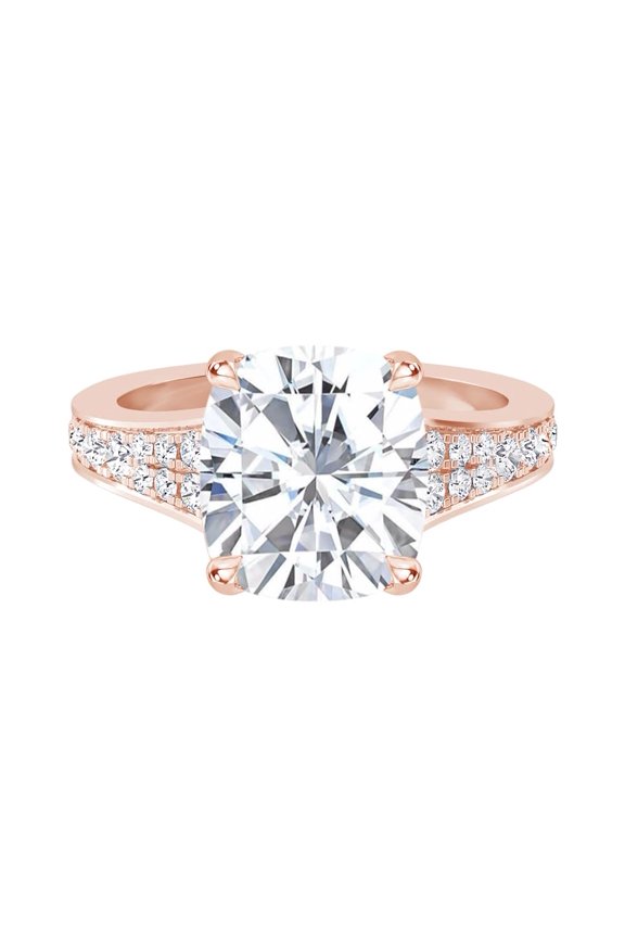 1 to 10 Carat Cushion Diamond Engagement Ring (AAAA Heirloom Quality) 14K Rose Gold 1.25 Carat Natural Size: 8