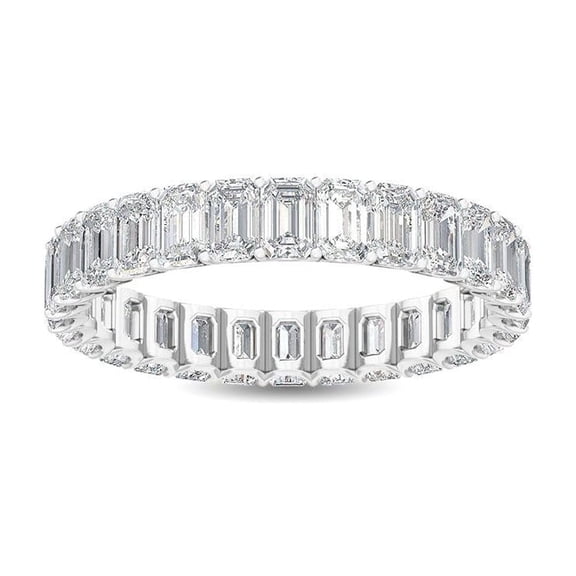 Houston Diamond District 1 to 8 Carat (ctw) Emerald Cut LAB GROWN Diamond Eternity Band (Color D-E Clarity VS1-VS2) Platinum 1 Carat Size-4