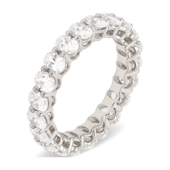 Houston Diamond District 1 to 8 Carat (ctw) Oval Cut LAB GROWN Diamond Eternity Band (Color D-E Clarity VS1-VS2) Platinum 1 Carat Size-4