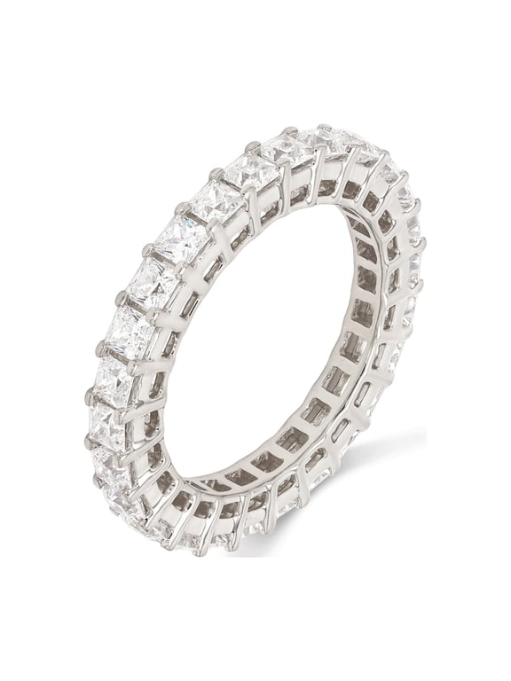 1 to 8 Carat (ctw) Princess Cut LAB GROWN Diamond Eternity Band (Color H-I Clarity VS1-VS2) Platinum 2 Carat Size-8