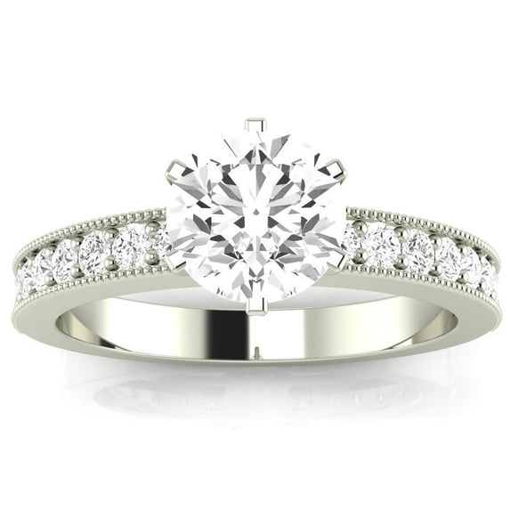Houston Diamond District 2.07 Carat t.w. Round Shape/Center Milgrain ...