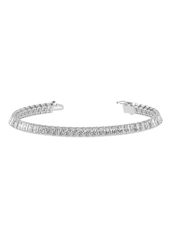 2 to 28 Carat Lab Grown Diamond Classic Tennis Bracelet 4-Prong Setting for Women (E-F Color, VS2-SI1 Clarity) Platinum 2 Carat Radiant Shape