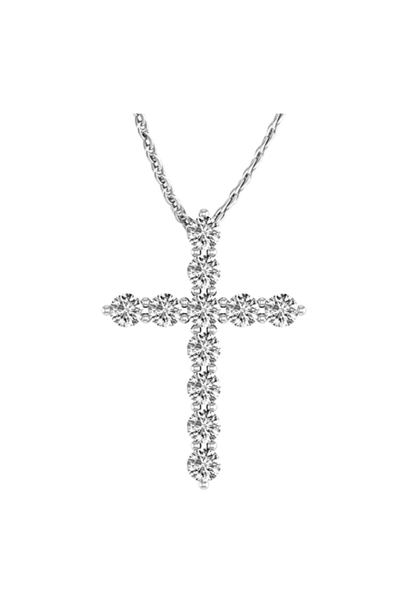 2 Carat Diamond Cross Pendant Necklace w/Chain Premium Collection Platinum