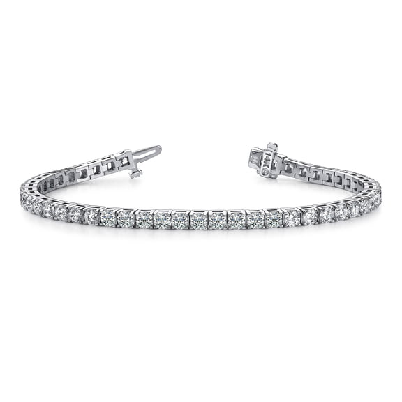 Houston Diamond District 3 to 20 Carat LAB GROWN Classic Diamond Tennis Bracelet 4 Prong Luxury Collection (D-E Color, VS1-VS2 Clarity) 14K White Gold 3 Carat 7 Inches