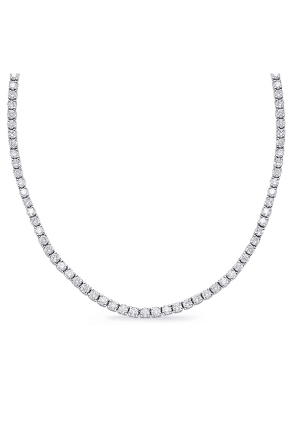 3 to 40 Carat LAB GROWN Round 17 "Uniform Straight Diamond Tennis Riviera Necklace Graduating Premium Collection 4 Prong (D-E Color, VS1-VS2 Clarity) 14K White Gold 4 Carat