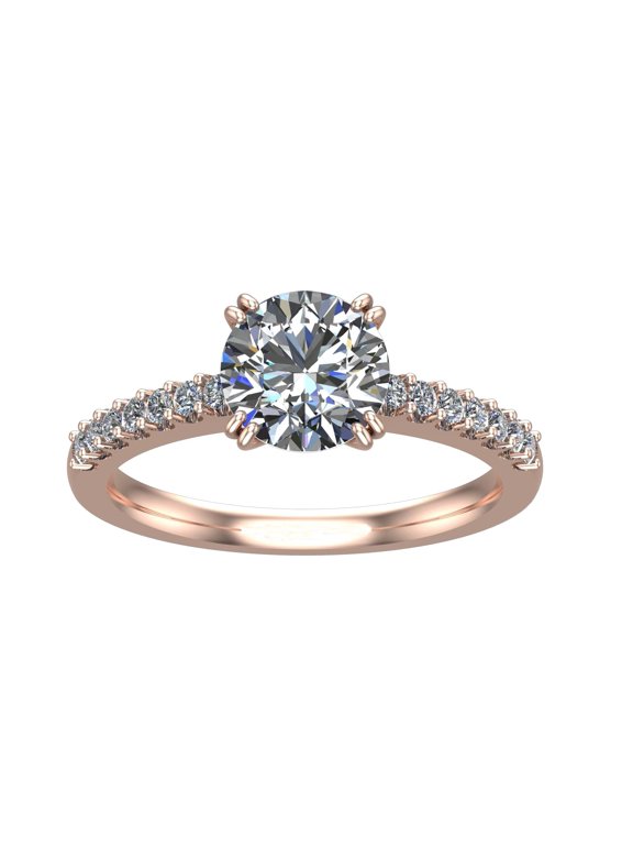 Forever One Moissanite and Lab Grown Diamond Engagement Ring 1 3/4 CTW 14k Yellow Gold (DEF/VS)