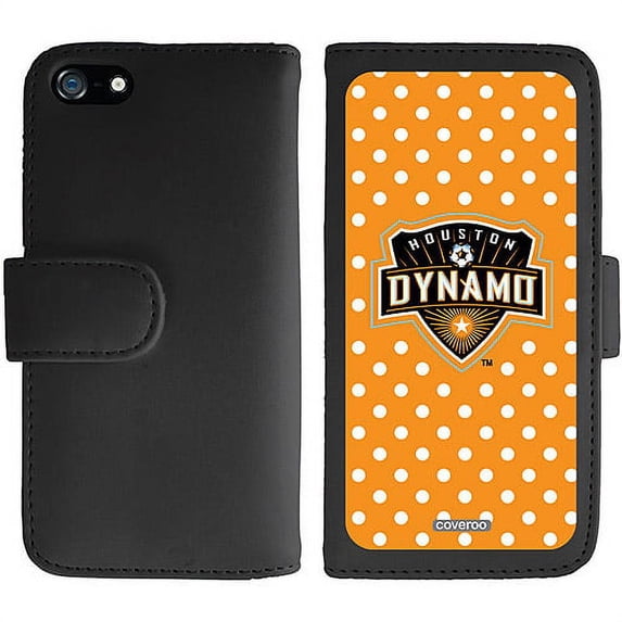 Houston Dynamo Polka Dots Design on Apple iPhone 5SE/5s/5 Wallet Folio Case by Coveroo