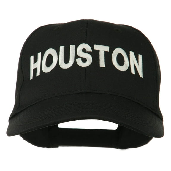 Houston Embroidered Cotton Twill Snapback Cap - Black OSFM