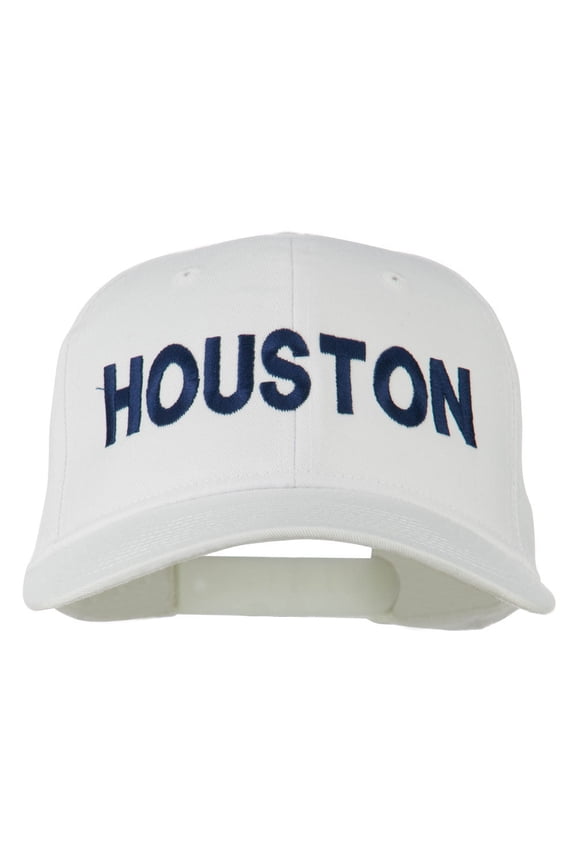 Houston Embroidered Cotton Twill Snapback Cap - White OSFM