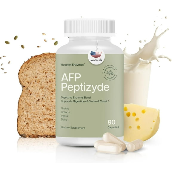 AFP Peptizyde Digestive Health Enzymes - Increases Breakdown of Casein & Gluten Proteins - 90 Caps